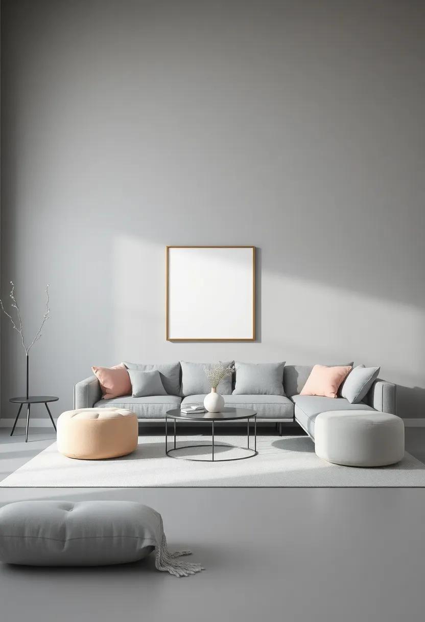 Embracing Minimalism: The Simplicity of Pastel Accents in a Gray ​Space