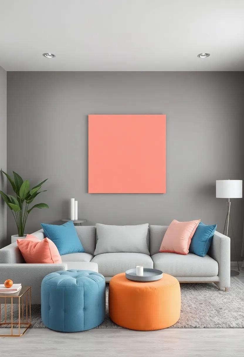 Accent Walls: ​A Splash of Color Against a gray ⁤Backdrop