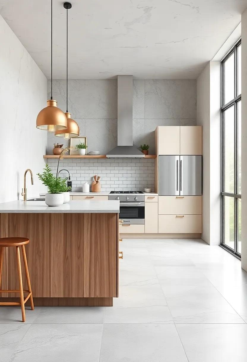 Concrete-look Tiles for an industrial Chic Kitchen