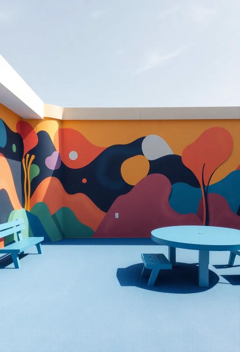 Artistic ‌Mural Walls Transforming Playgrounds into Canvas Spaces
