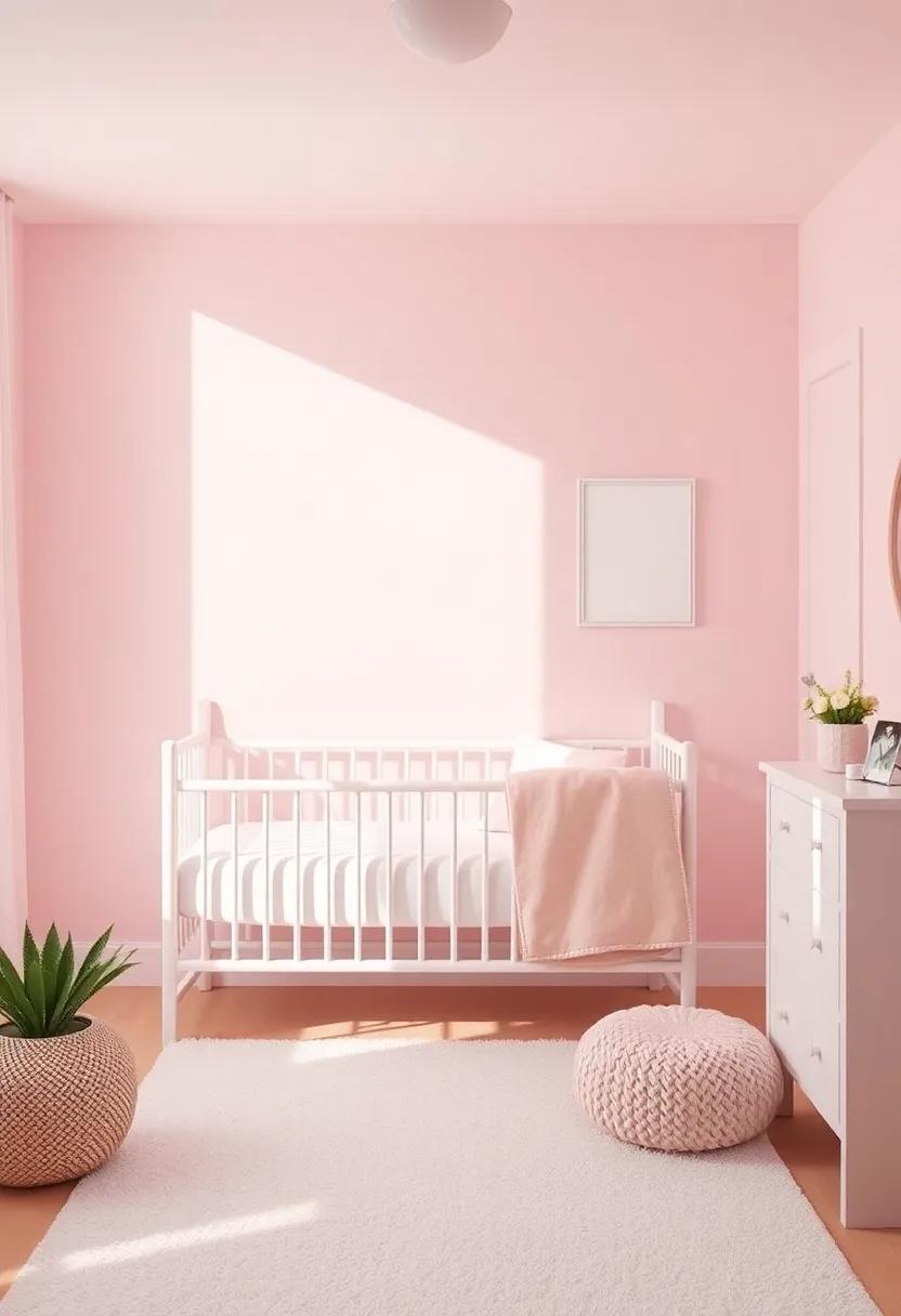 Charming⁣ Pink and White Color‍ Palettes for a Serene Nursery Atmosphere