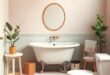 Charming Vintage Bathroom Decor: Embracing Pastel Hues for Timeless Elegance