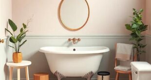 Charming Vintage Bathroom Decor: Embracing Pastel Hues for Timeless Elegance