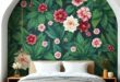 Transform Your Space: Captivating Botanical Bedroom Murals with Lush Floral Designs
