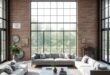 Embracing Nature: The Allure of Industrial Living Rooms with Expansive Open Windows