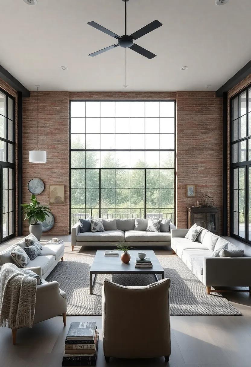 Embracing Nature: The Allure of Industrial Living Rooms with Expansive Open Windows