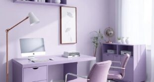 Transform Your Workspace: Embrace Elegance with Lavender and Platinum Home Office Design