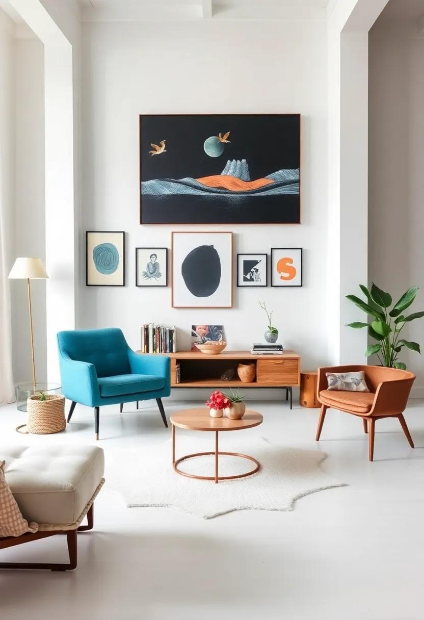 25 Inspiring Ways to Curate a Creative Eclectic Space with Art and Unique Furniture