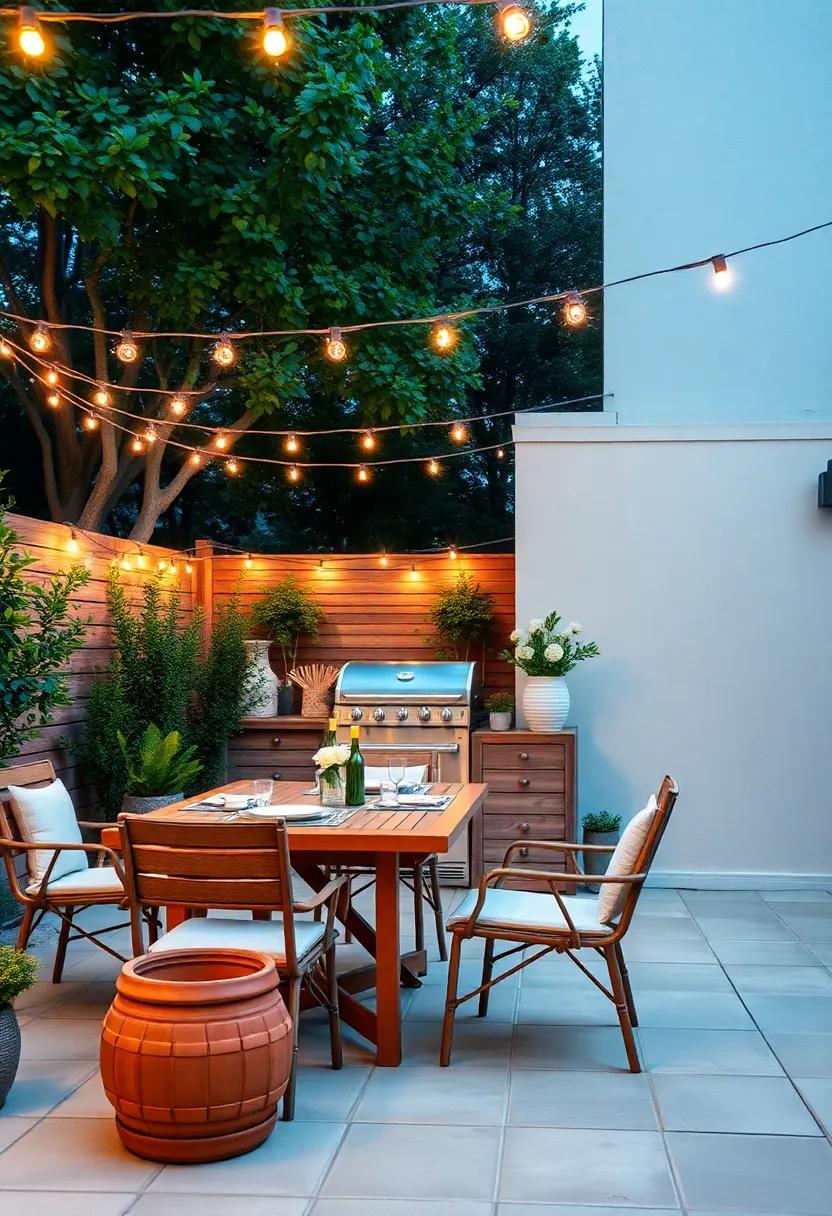 Creating an Inviting Dining Setup​ Under Twinkling lights