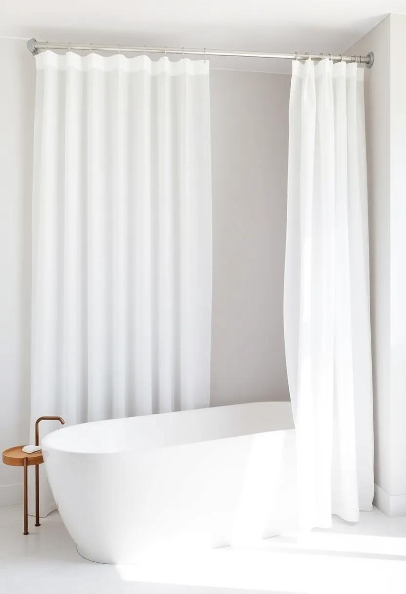 Embrace Cozy Minimalism: Opt for a‍ freestanding ​tub paired⁢ with ​a clean, ‌crisp shower curtain in soft white to create an airy, spacious feel