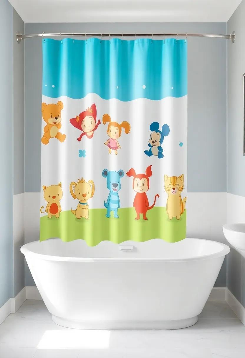 Fun ‍and Functional: Choose a playful, kid-friendly shower​ curtain featuring⁣ beloved characters ⁣alongside a sturdy and⁤ easy-to-clean​ tub for a family-oriented bathroom