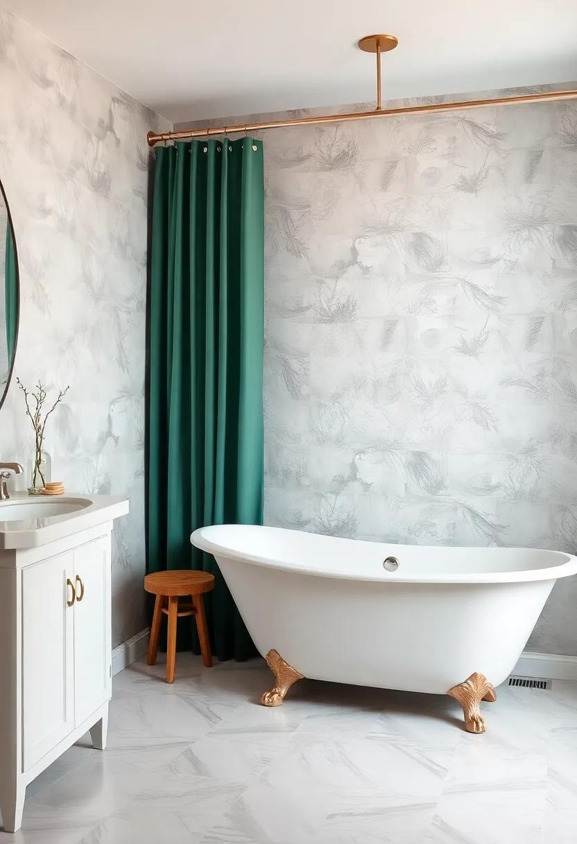 Personal Touch: Lastly, add a DIY⁣ shower curtain that⁤ reflects your own artistry⁣ or ⁢favorite photographs paired with a​ charming freestanding tub for ⁢a uniquely personal space