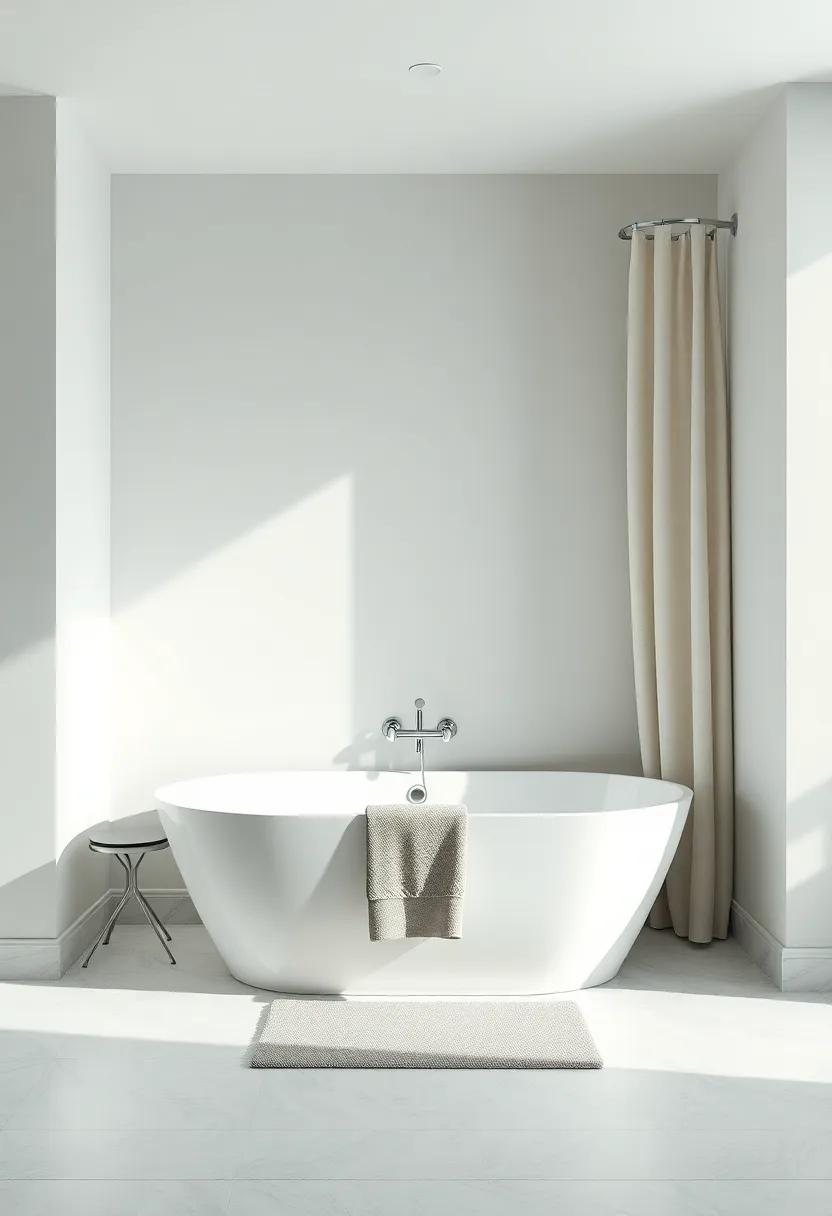 Stylish ⁤Storage: Pair a⁢ stylish ⁣shower curtain ‍with built-in pockets with a modern ‍tub to seamlessly​ combine functionality with fashionable décor