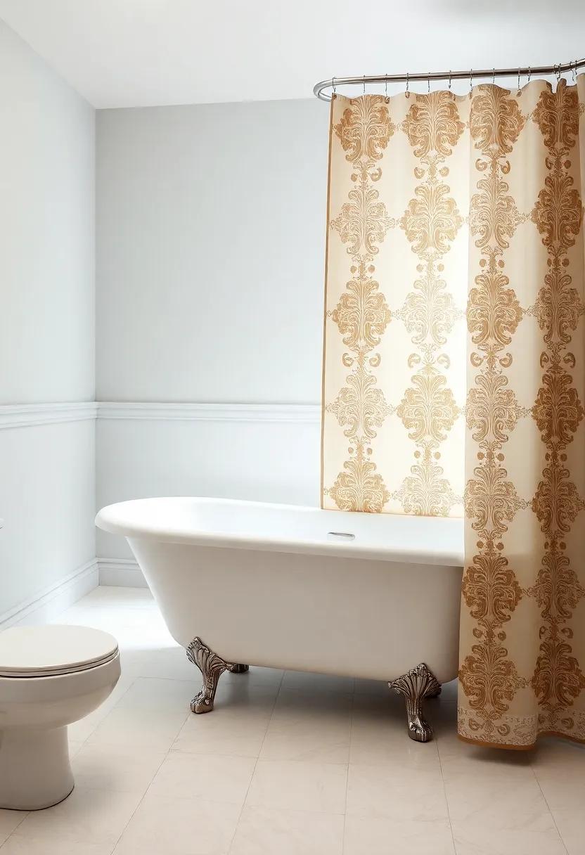 Vintage Vibes: Incorporate a clawfoot⁢ bathtub with an ornate patterned shower curtain​ to evoke a sense ⁤of nostalgia and timeless elegance