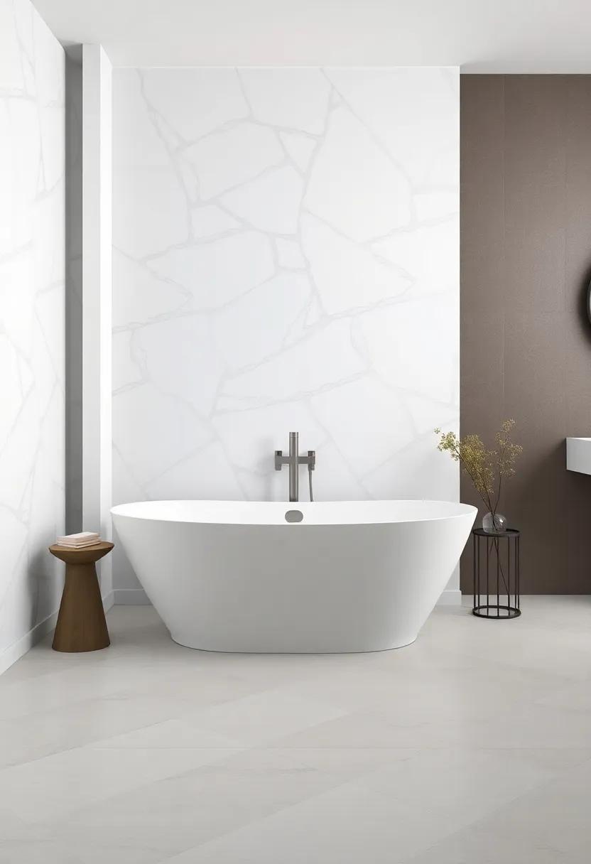 Unexpected Materials: Unique Textures for Freestanding ⁣Tub Showcases