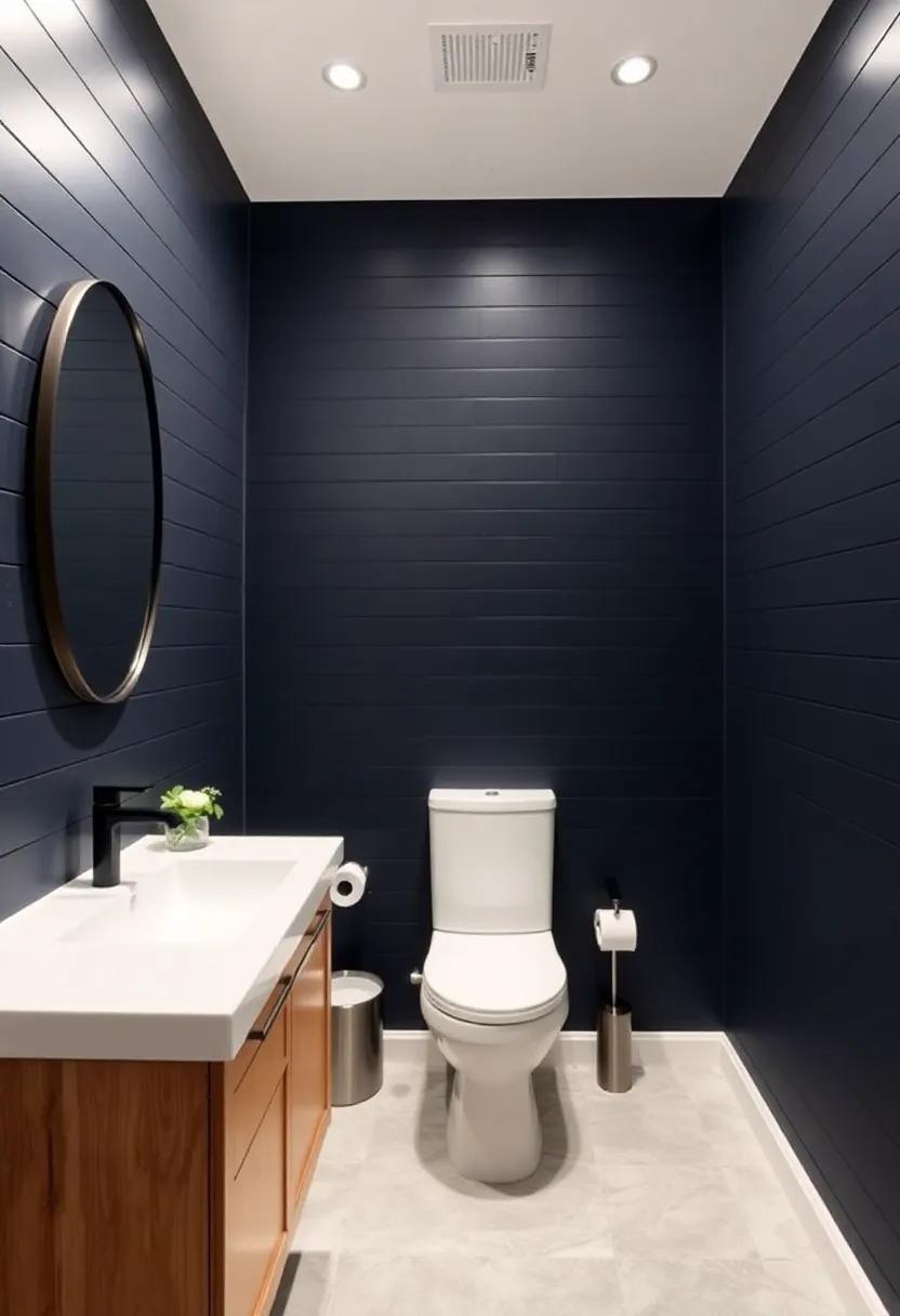 Bold Color Choices: Going Dark with shiplap for a Dramatic Bathroom Makeover