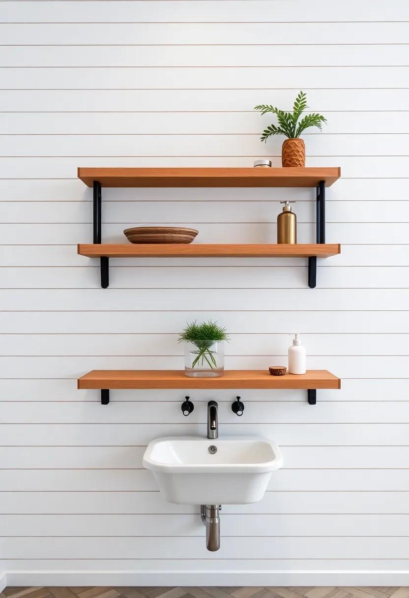Floating Shelves: Stylish ‍Displays on Shiplap Walls for Practicality and‌ Elegance