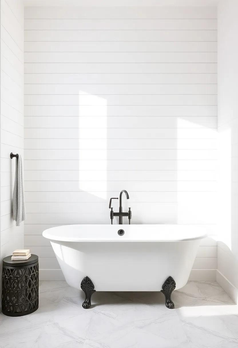 Focal Points: Making the ⁤Bathtub a Star with Shiplap Backdrops for ‌Dramatic⁢ Effect
