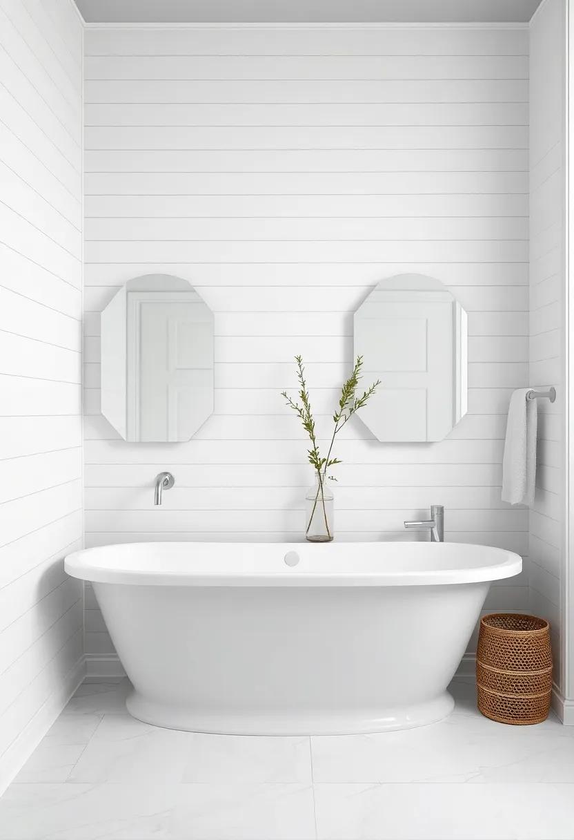 Mirrored Accents: ⁣enhancing Shiplap Walls‌ with ​Reflective Surfaces for Depth
