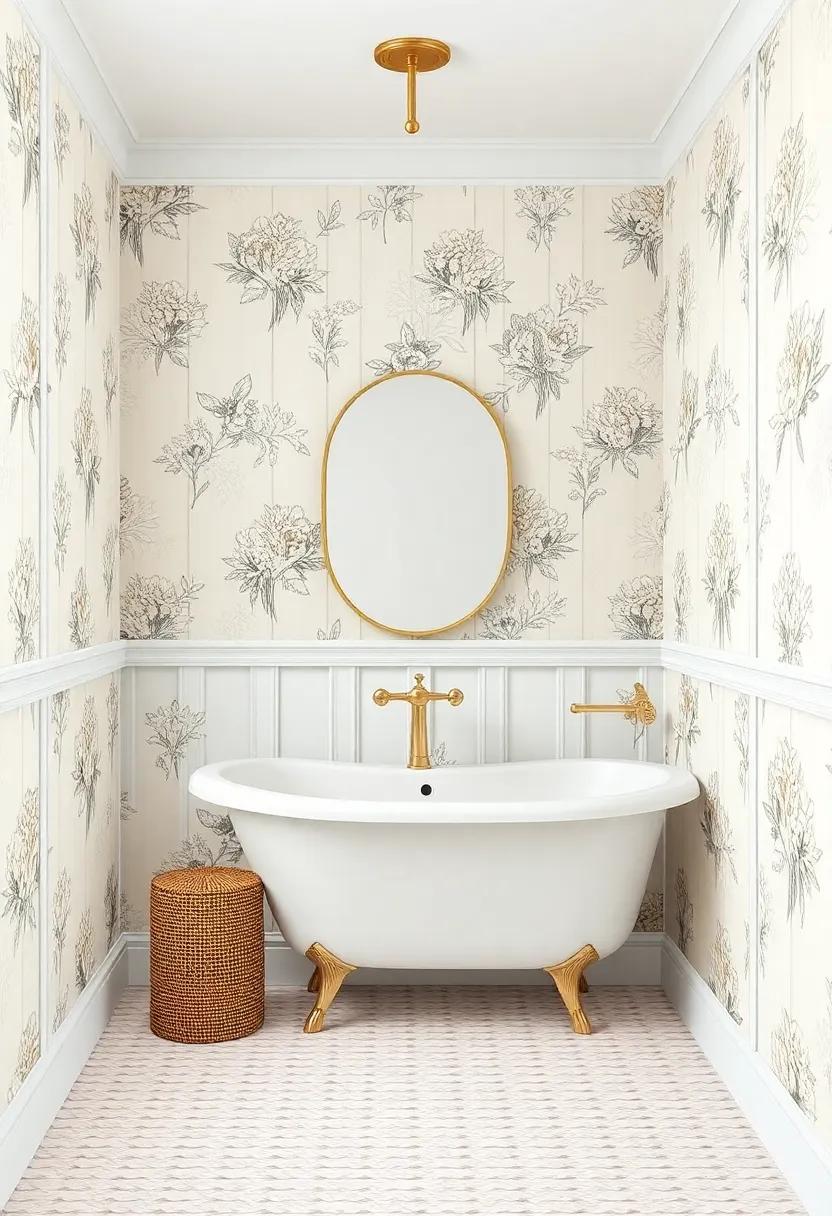 Vintage Wallpaper Panels: Revitalizing Bathroom walls with Nostalgic⁤ Prints