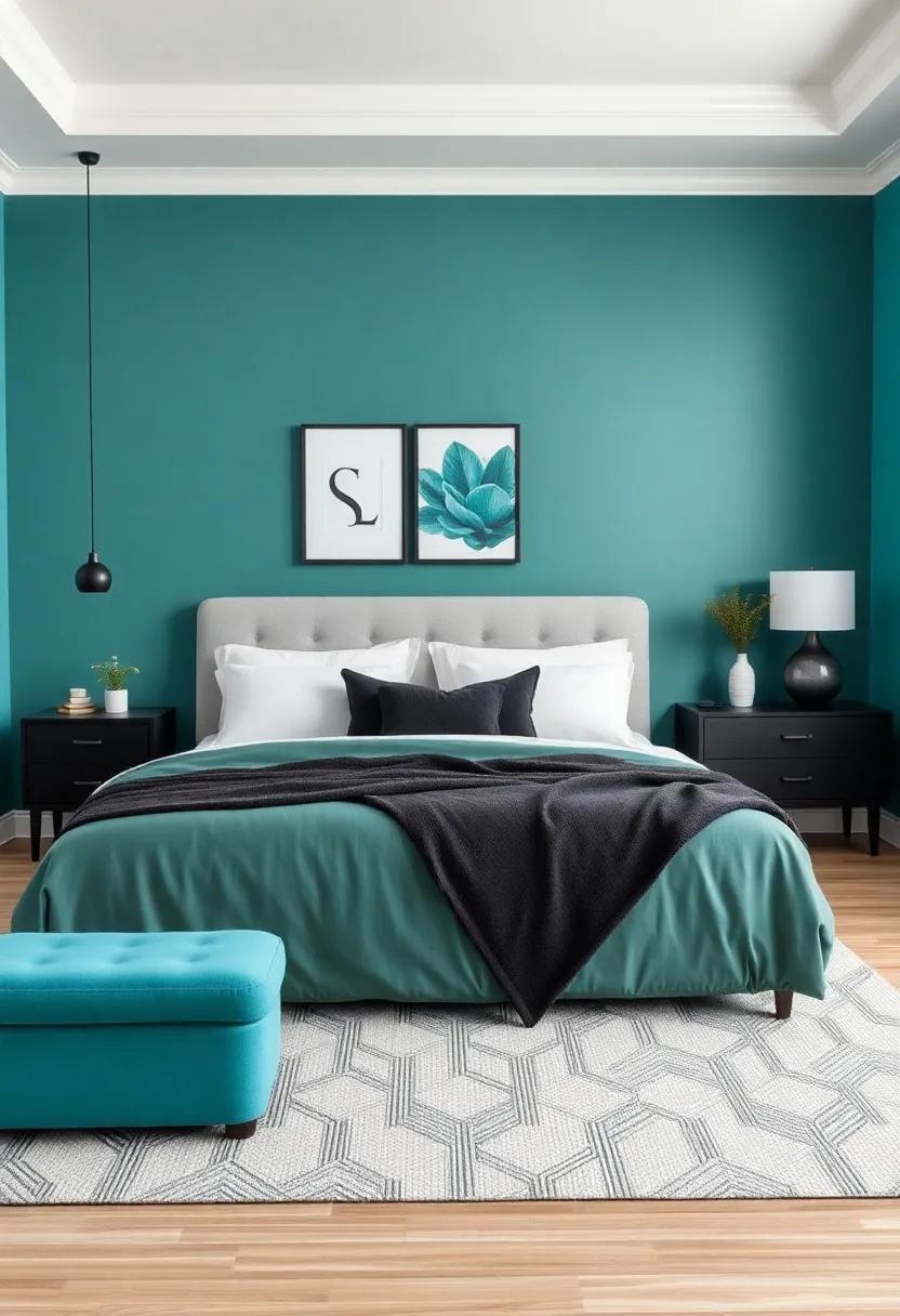 Discover the Bold Elegance of ‍Turquoise⁤ Paired‍ With Deep Charcoal Shades
