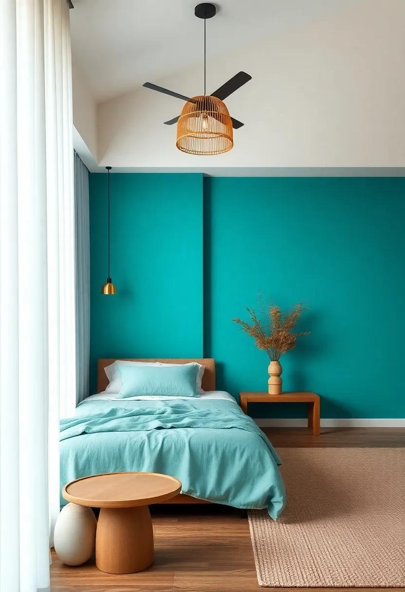 Invite a Zen⁣ touch to Your Bedroom With Turquoise and‍ Earthy Brown ‌Tones