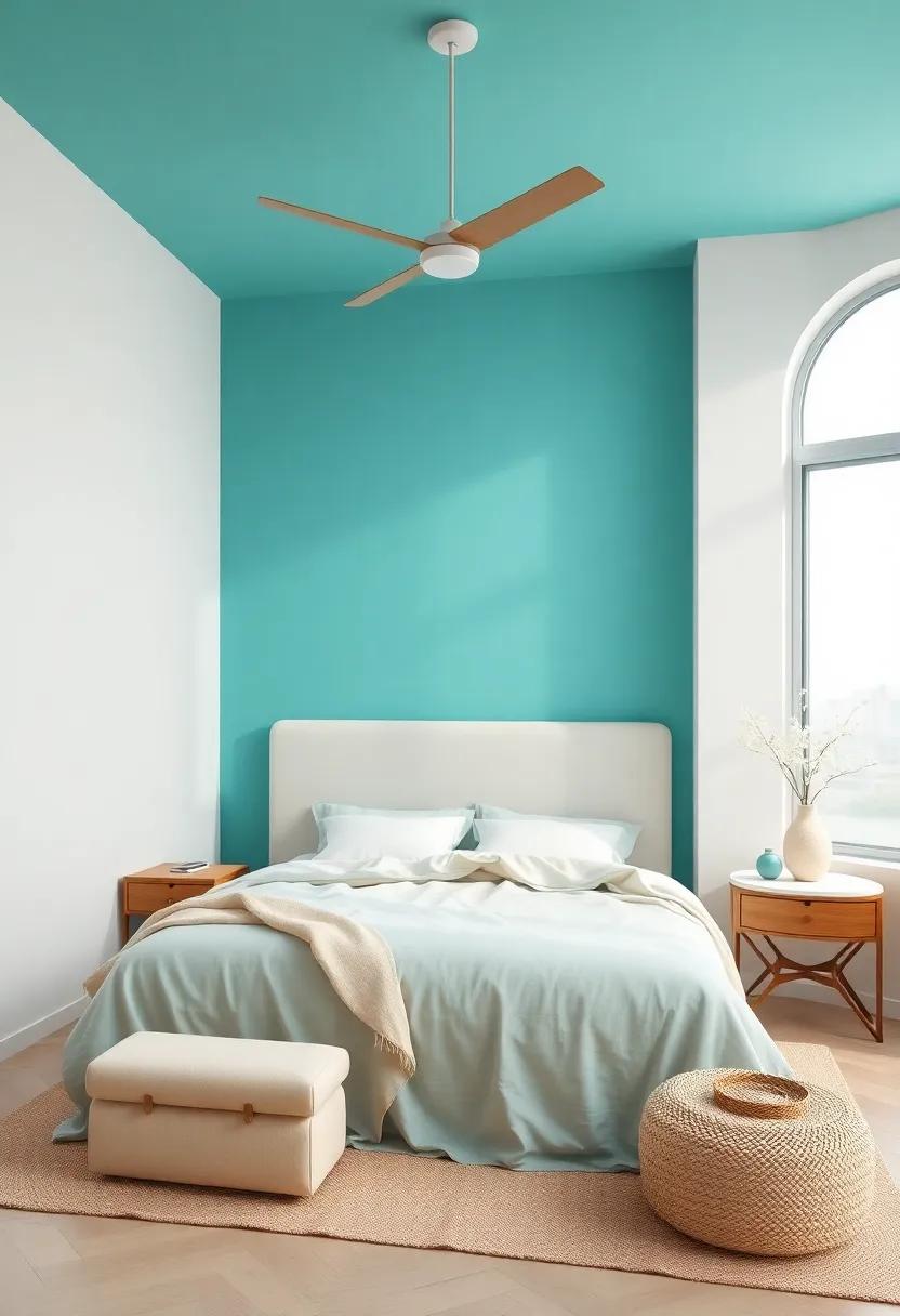 Turn Your Bedroom ⁢Into‍ a Coastal Oasis With Turquoise⁤ and Sandy Beige Hues