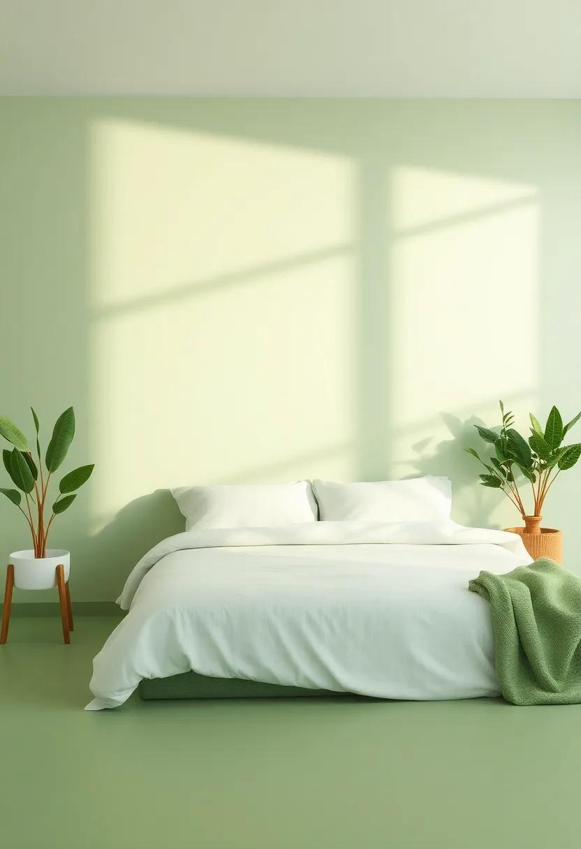 Harmonizing Textures ⁢and Greens⁣ for a Comforting Bedroom Experience