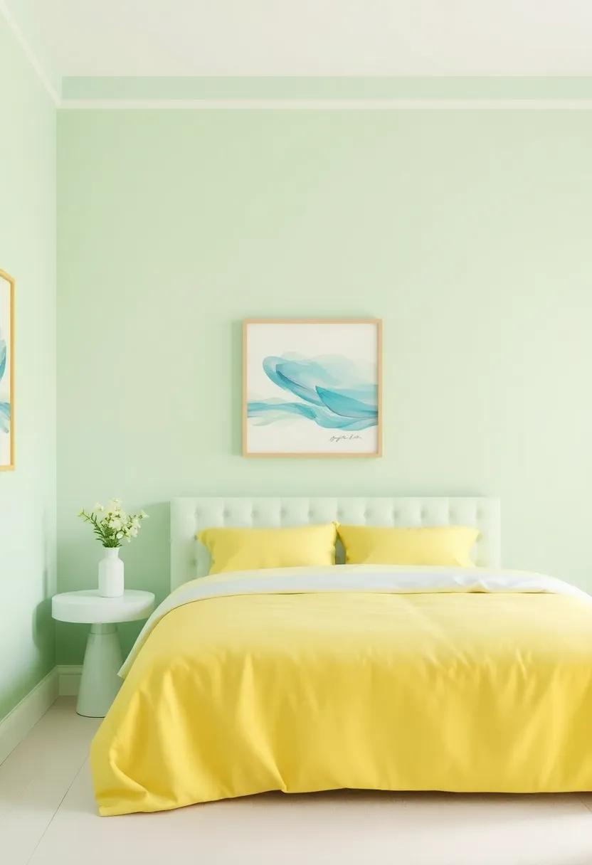 chartreuse Accents: Adding a Pop of ‍Freshness in a Pastel Bedroom