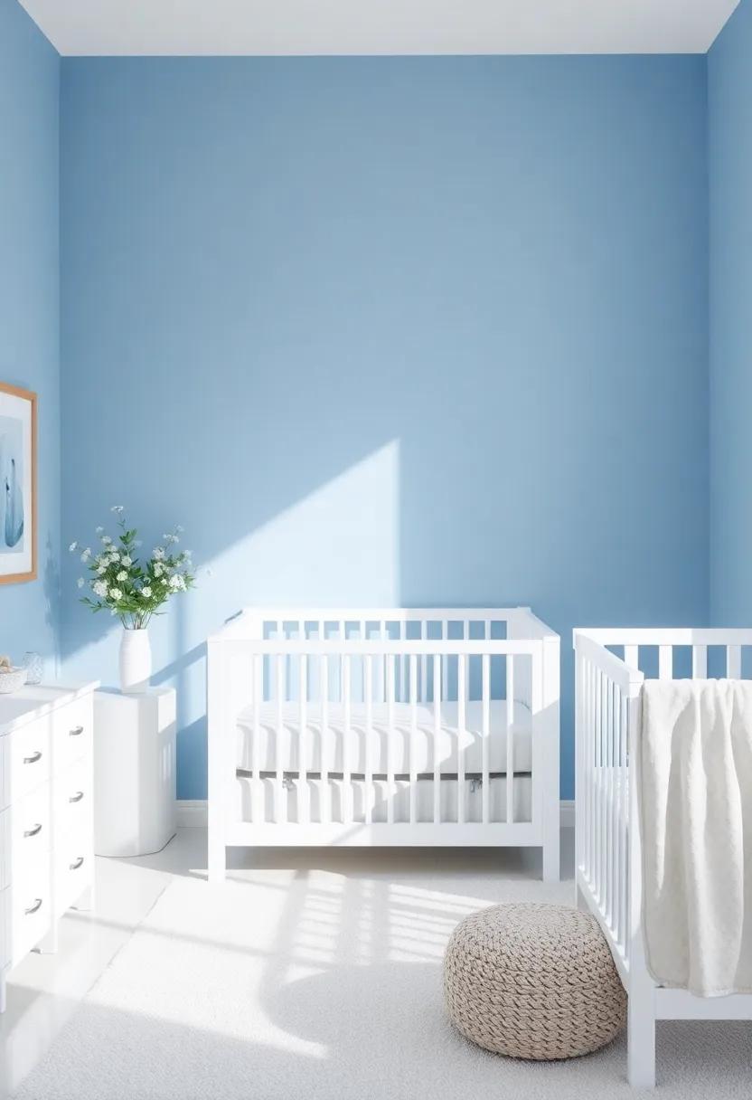 Creating a Tranquil Atmosphere With Soft Blue⁣ Walls ‍and White Accents