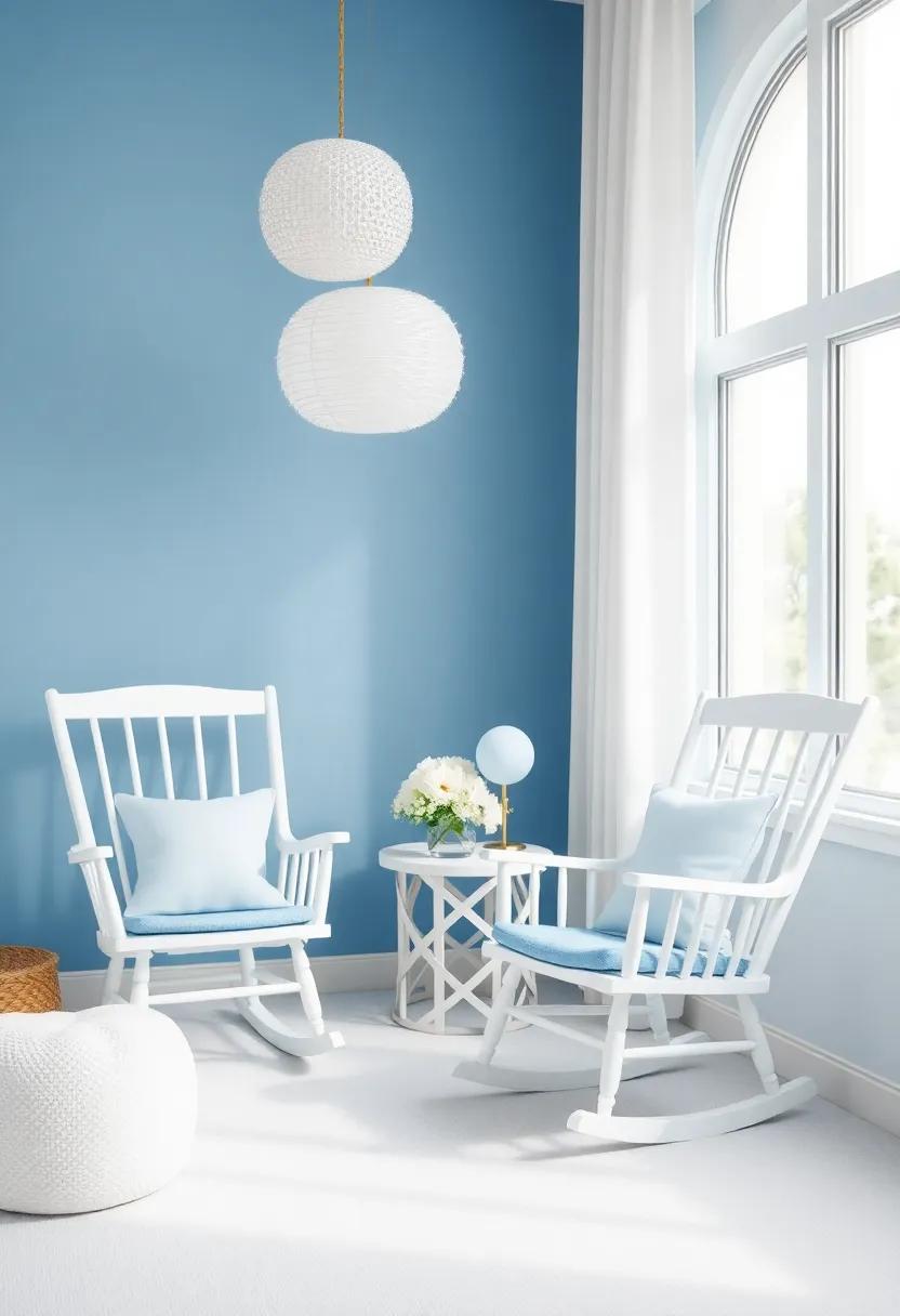 Creating a Soothing⁣ Nook With ⁤Blue‍ Rocking Chairs and White ⁤pillows