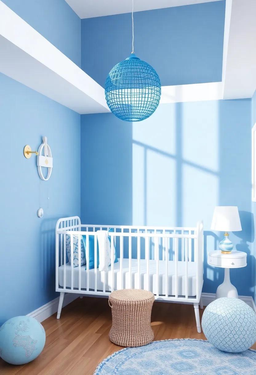 Dreamy Lighting: ‌Softening Spaces with ⁣Blue and White​ lamp Designs