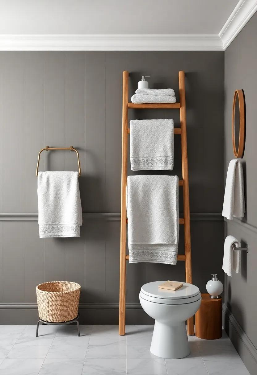 Classic Ladder Rack: A stylish way to display towels, adding height and charm to your bathroom