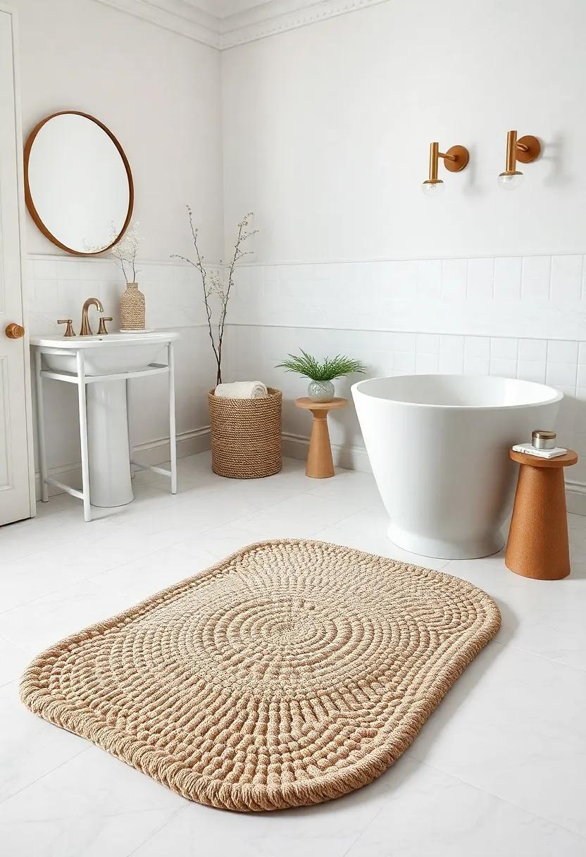 Sculptural Bathmat: A textured, artistic piece that adds comfort underfoot while enhancing the aesthetic