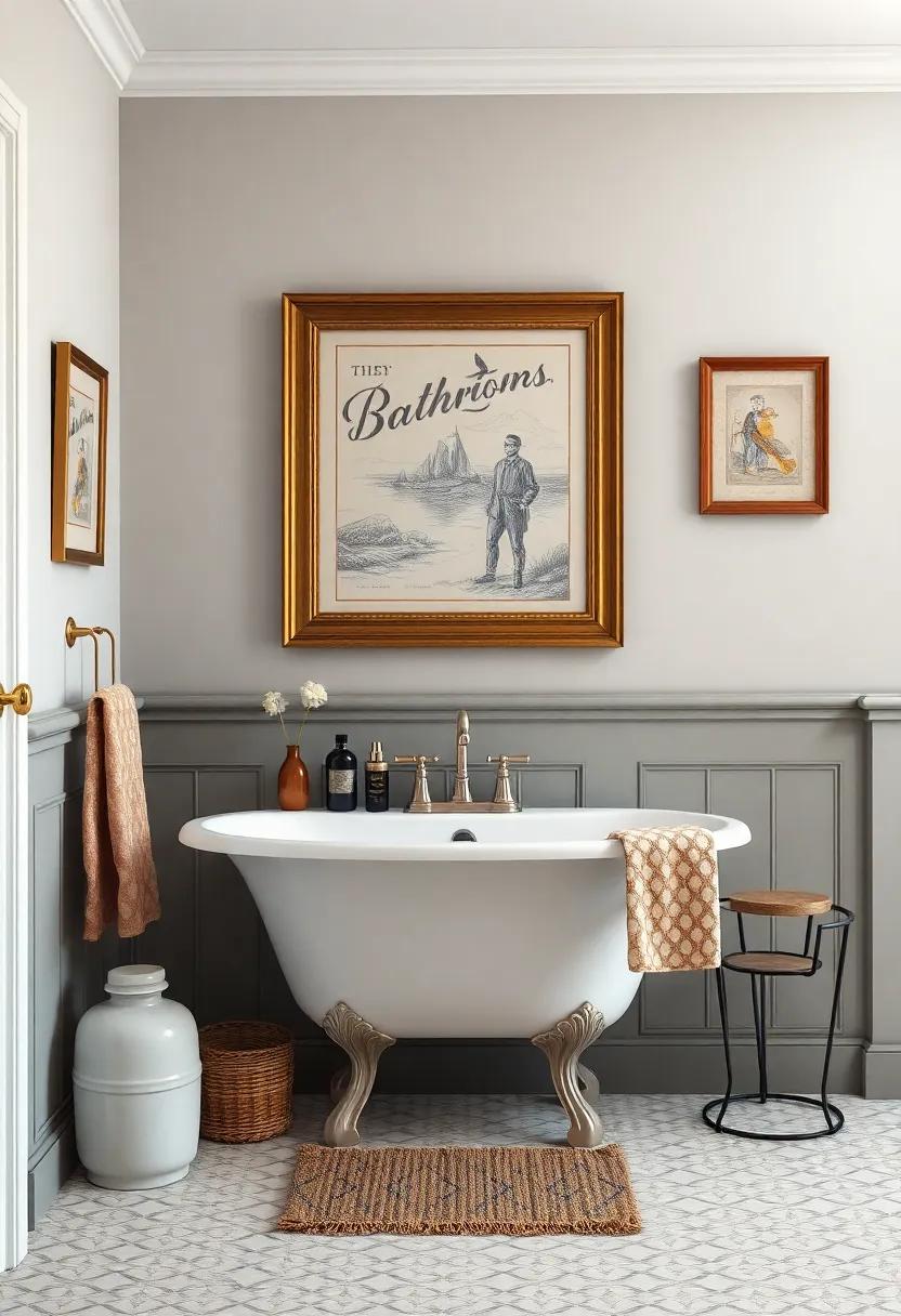 Vintage-Inspired Artwork: Framed prints or paintings that impart personality and a sense of history to the room