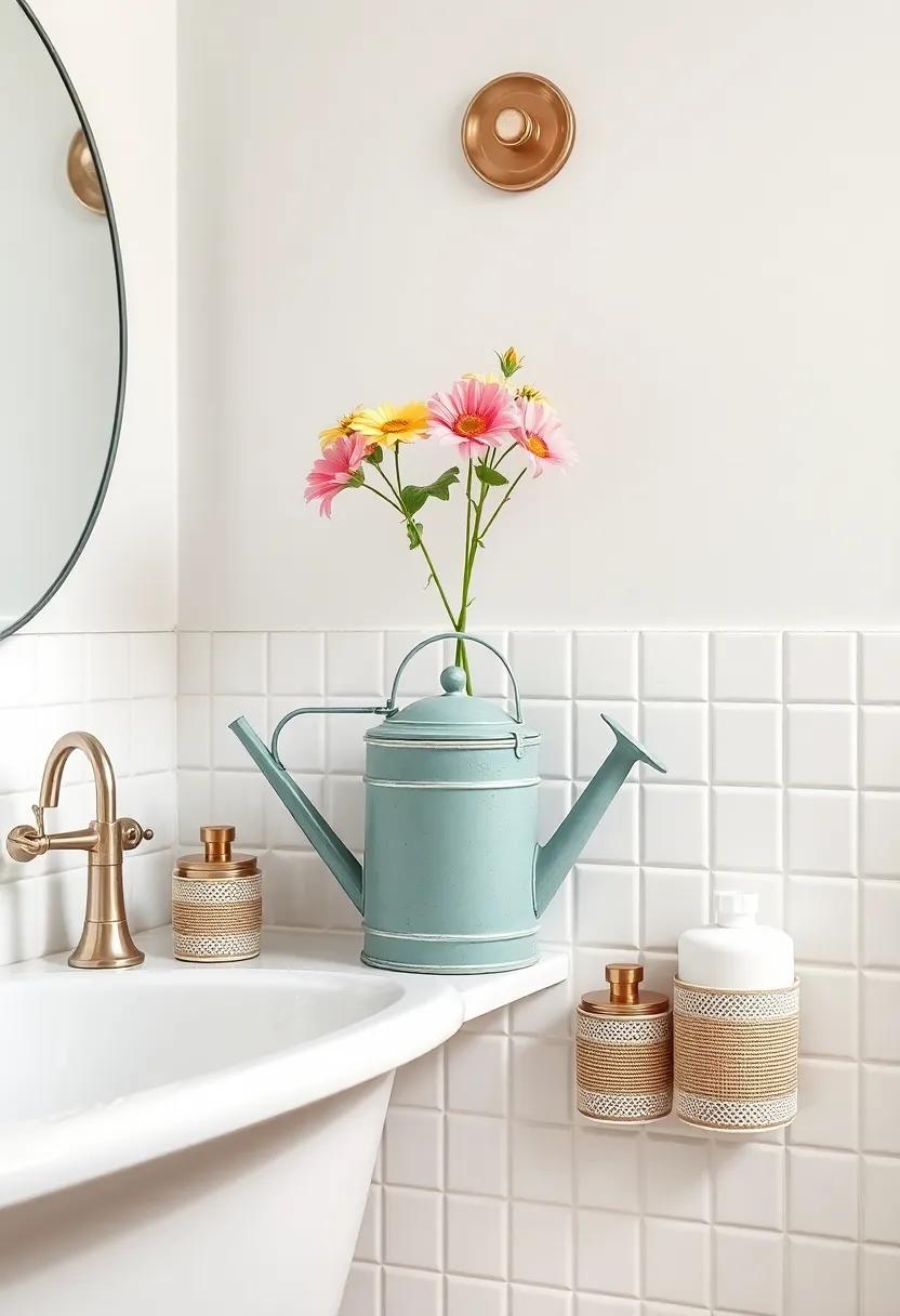 Vintage-Style Watering Can: An unexpected but charming piece that can double as a vase for fresh flowers