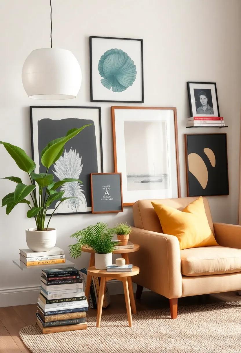 Create a ​themed vignette with books, art, and decor that celebrates a specific interest ‌or hobby,‌ making it a focal‌ point