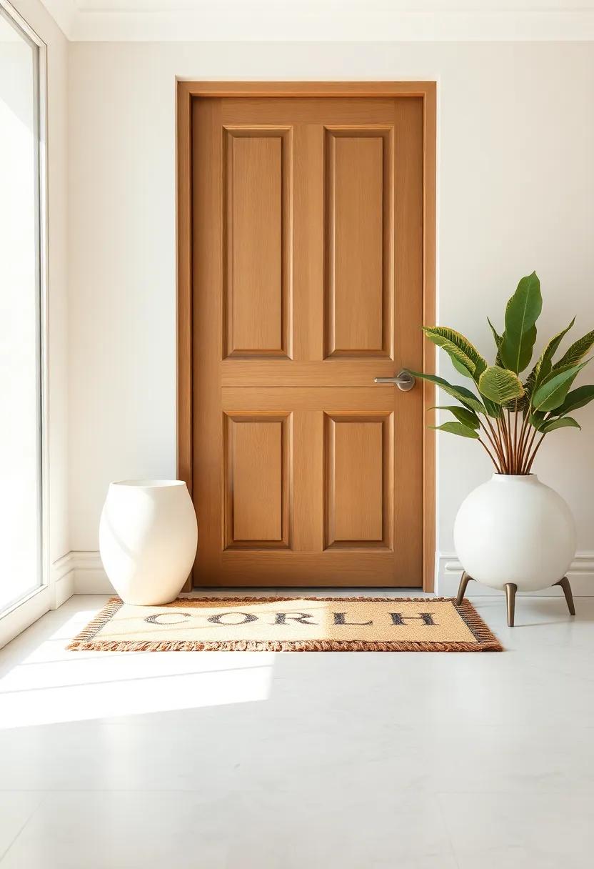 Natural Fiber Elegance: Embrace sustainability with ⁣a natural coir doormat adorned with a stylish ‍border, perfect ⁣for earthy ‌aesthetics