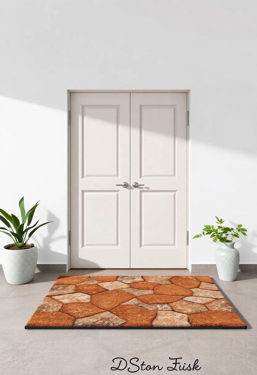 Textured ‍Stone ⁣Finish Mats: Bring the beauty of nature‌ inside with doormats⁢ designed to resemble textured stone, perfect for ⁤a rustic touch