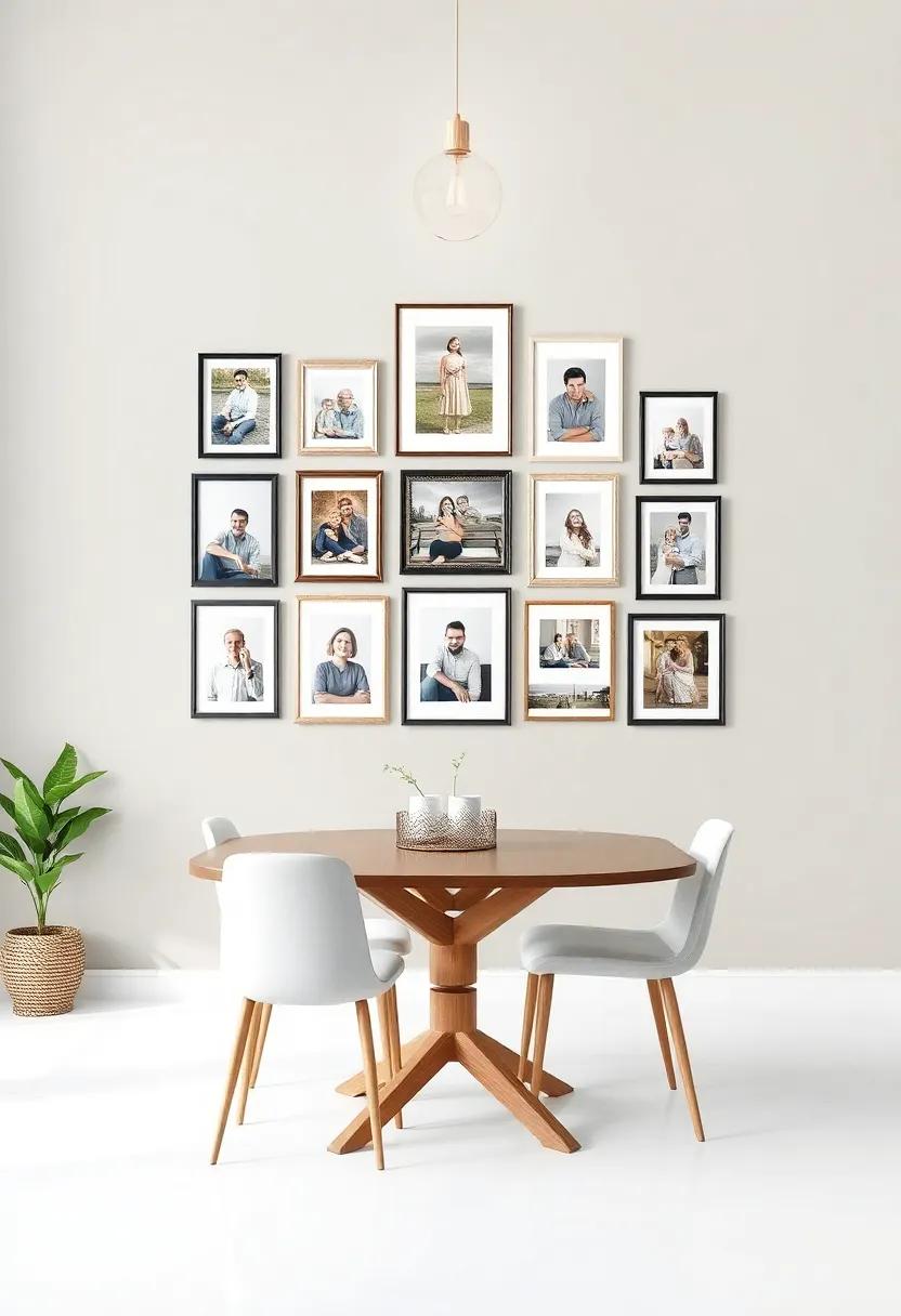 Gallery ⁤Wall of Family photos: Curate a collection of framed family moments that add warmth​ and personality to your dining experience
