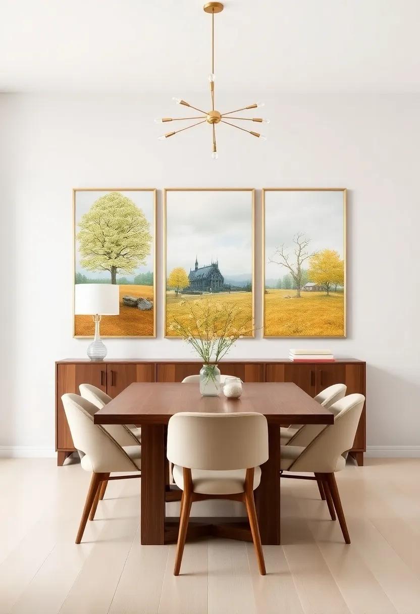 Seasonal Art Swaps: Change artwork with the seasons to keep your dining room fresh and aligned with the time of year