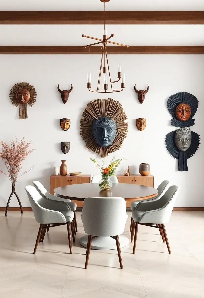 Cultural Artifacts: ⁢Use⁣ authentic cultural artifacts or masks as wall art, celebrating diversity ⁢and enriching your dining experience