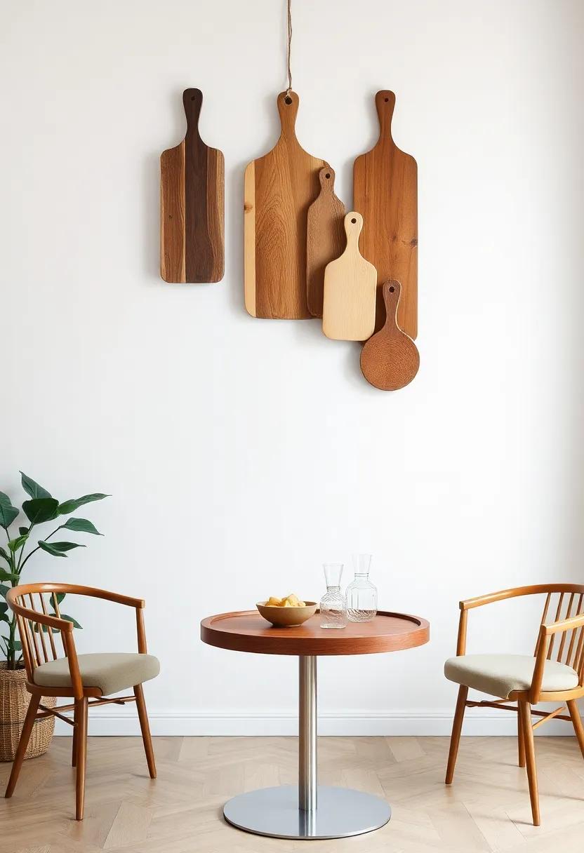 Artistic Serving Boards: Hang ‍beautifully crafted serving boards or platters as⁢ wall decor to merge functionality with art
