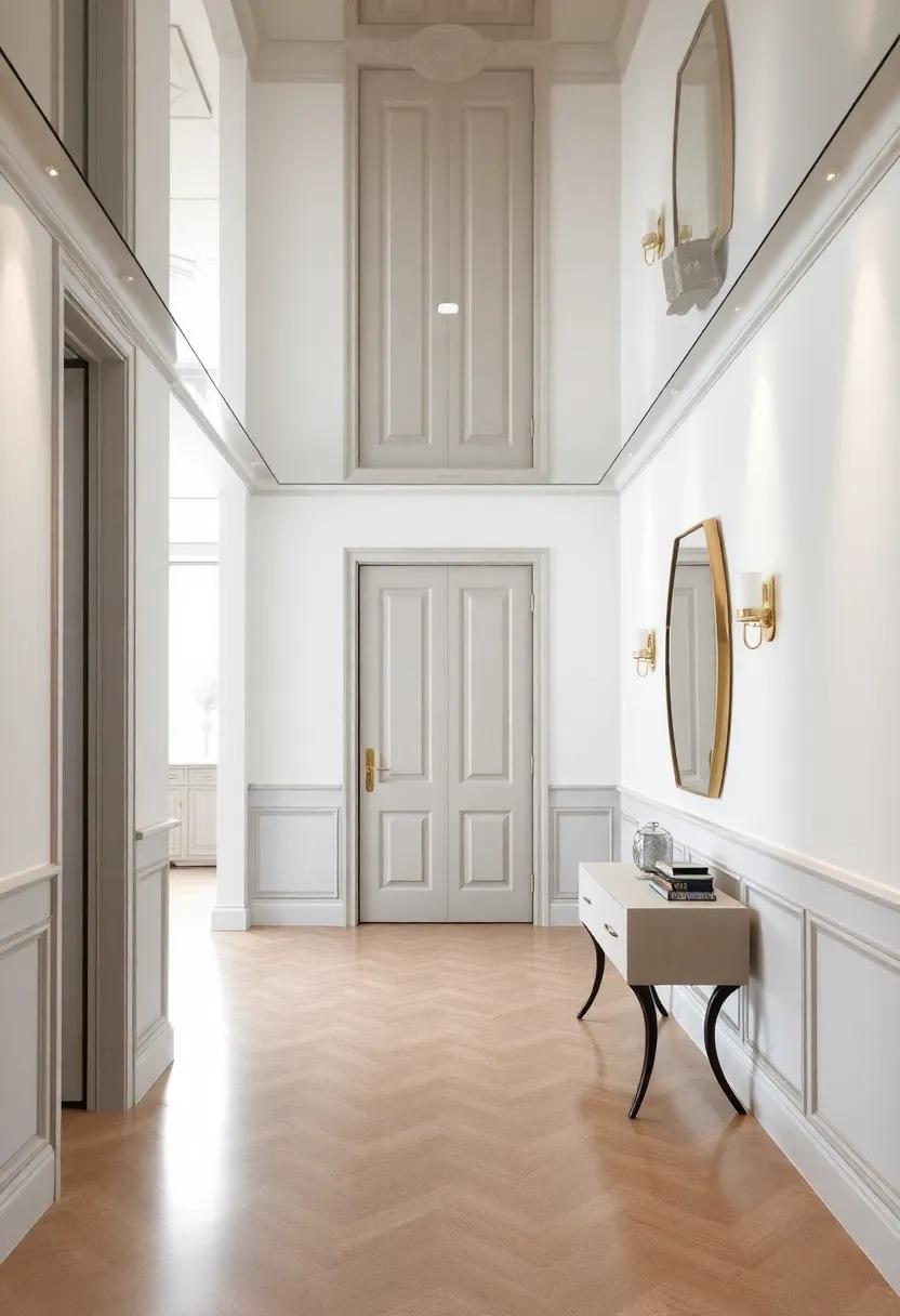 Choose a soft,frosted mirror finish for a subtle yet captivating ceiling,creating a serene and calming entry experience