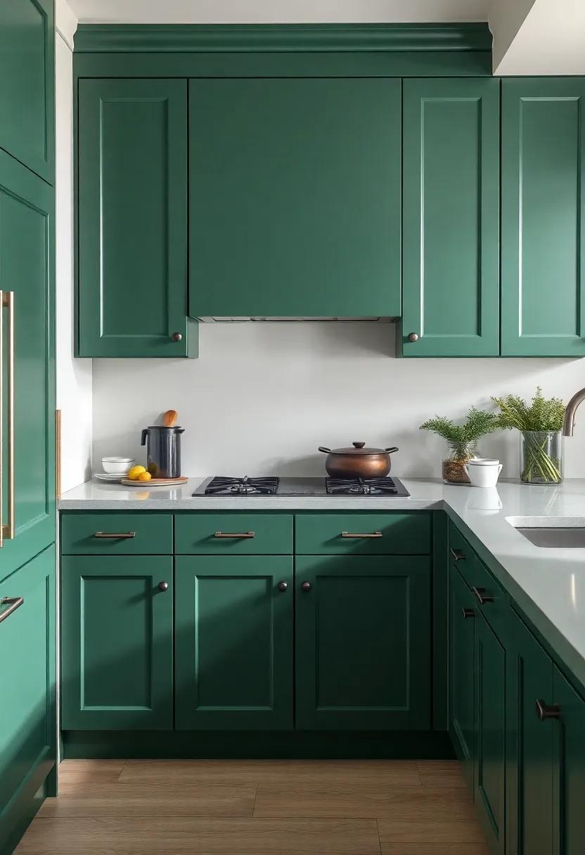 Crafting​ a Unique Identity with⁣ Forest Green‌ Cabinets⁤ and custom Details