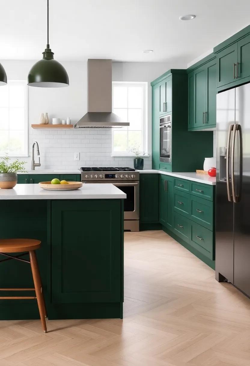 Timeless‍ Hardware ⁣Choices ⁢to elevate ​Forest Green ⁢Kitchen Designs
