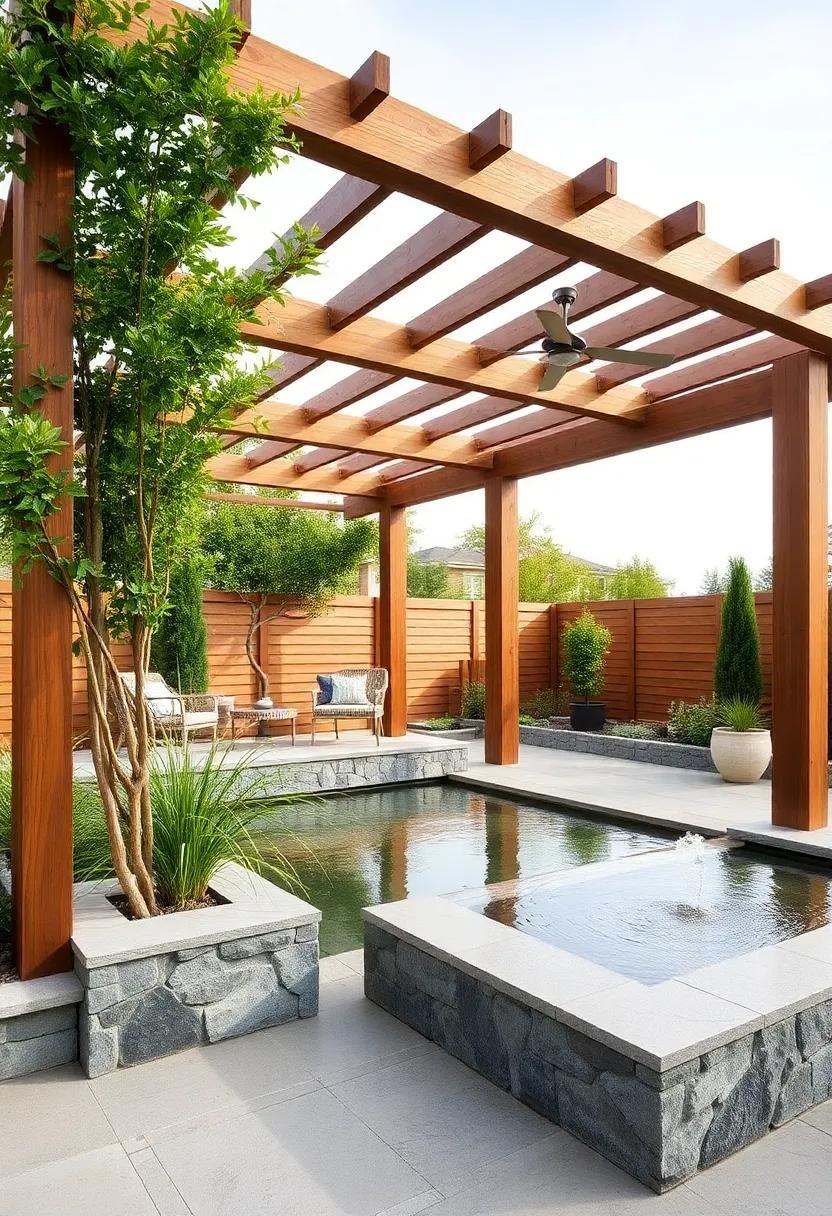 Integrate Water Features for a Tranquil Pergola Surround