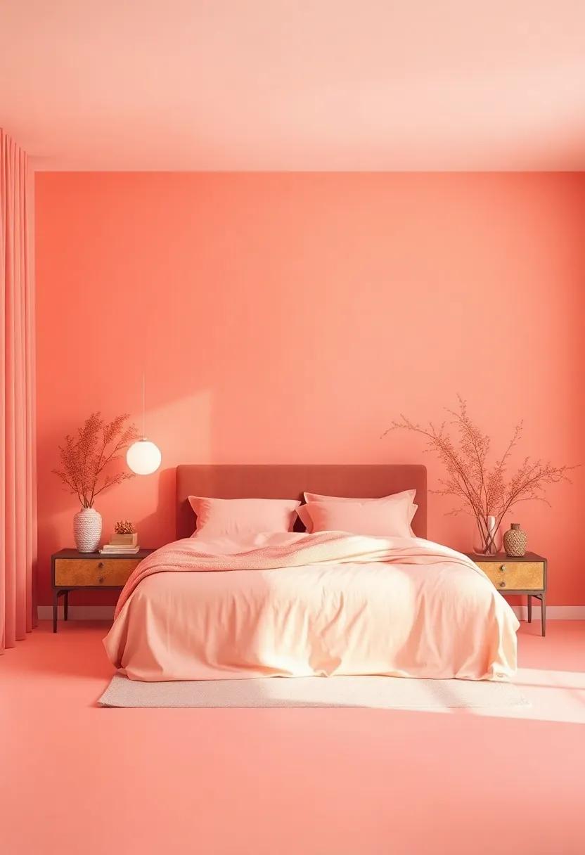 Light ​Coral: Light coral‌ balances warmth and coolness ‍elegantly, bringing a cheerful touch ⁣to your bedroom ​while ensuring⁣ a‍ soothing atmosphere