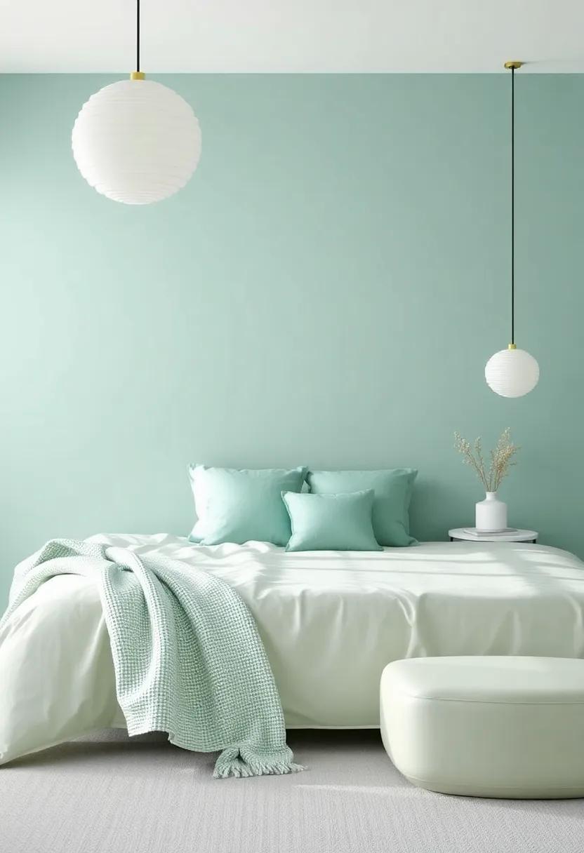 Seafoam Green: Inspired ⁤by⁢ coastal views, ⁣seafoam green adds a​ touch⁢ of freshness ‍and⁣ serenity to your bedroom, reminiscent of gentle⁣ ocean waves