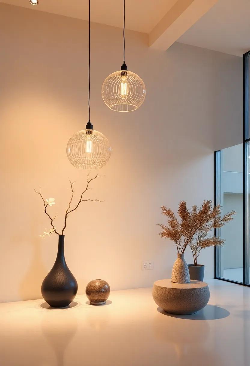 Artistic​ Lighting: Use sculptural lighting fixtures that add⁤ a creative touch to your decor while providing ambient or task ‍lighting